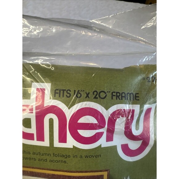 Sunset Stitchery kit autumn leaves Betty Miles 16 x 20 #2241 100% Pure Wool 70s - Picture 8 of 15